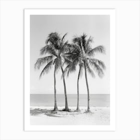 Three Palm Trees On The Beach 5 Art Print