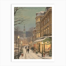 Vintage Winter Illustration Berlin Germany 2 Art Print