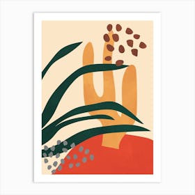 Abstract Neutral Botanical Art Print