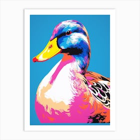 Andy Warhol Style Bird Mallard Duck 2 Art Print