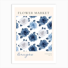 Flower Market Bruges Art Print