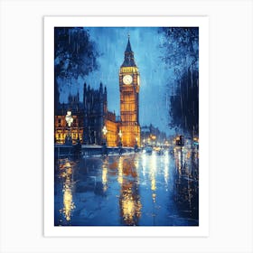 Big Ben In The Rain 1 Art Print