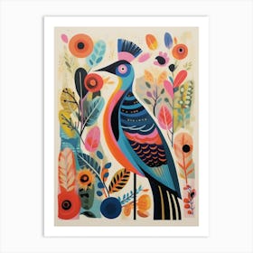 Colourful Scandi Bird Pheasant 7 Art Print