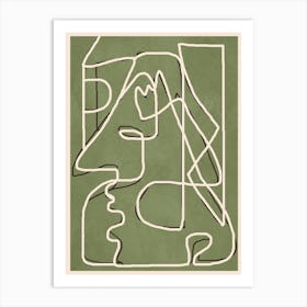 Abstract Face Sketch 1 Art Print