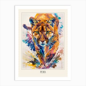 Puma Colourful Watercolour 2 Poster Art Print