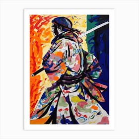 Samurai In Fauvist Matisse Japanese Style  6 Art Print