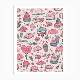 Ice Cream Pattern Art Print