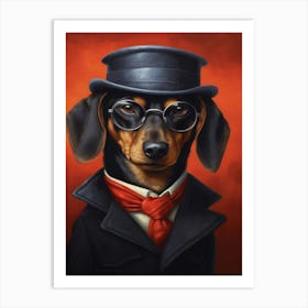 Gangster Dog Dachshund Art Print