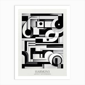 Harmony Abstract Black And White 7 Poster Art Print