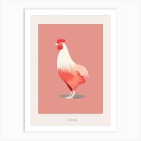 Minimalist Chicken 2 Bird Poster Art Print