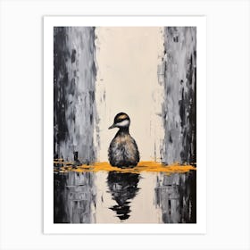 Minimalist Portrait Of A Duckling Black & White 3 Art Print