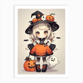 Cute Halloween Witch 3 Art Print