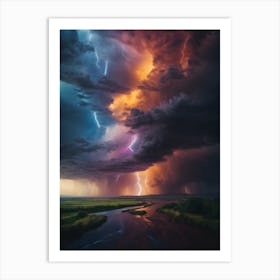 Lightning In The Sky 4 Art Print