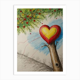 Heart On A Tree 3 Art Print