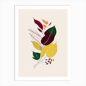 Curry Leaf Spices And Herbs Minimal Line Drawing 1 Art Print