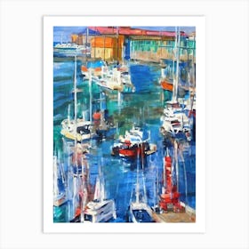 Port Of San Juan Puerto Rico Abstract Block harbour Art Print