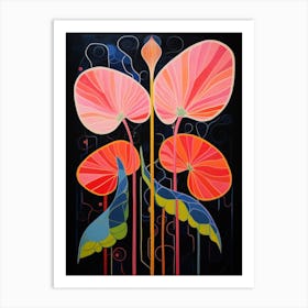 Flamingo Flower Anthurium 1 Hilma Af Klint Inspired Flower Illustration Art Print