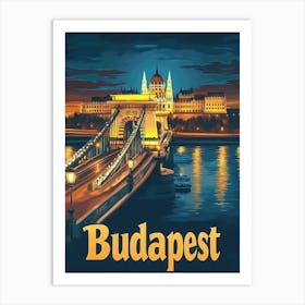 Aihrgdesign A Vintage Travel Poster Of Budapest Art Print