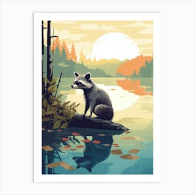 Raccoon Lakeside 3 Art Print