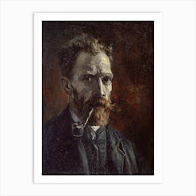 Self Portrait With Pipe (1886), Vincent Van Gogh Art Print