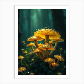 Mushrooms In The Forest 5 Art Print