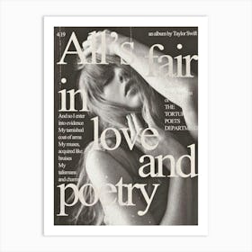 All's Fair In Love And Poetry Taylor Swift Art Print