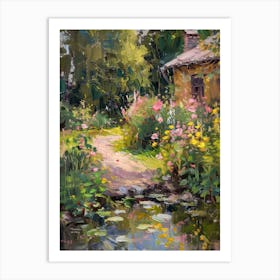  Floral Garden Enchanted Pond 7 Art Print