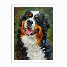 Burnese Mountain Dog Acrylic Painting 1 Art Print