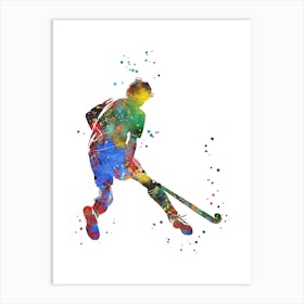 Field Hockey Player Boy Art Print