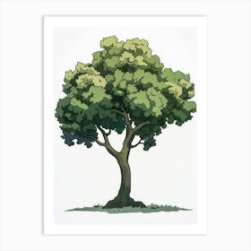Sycamore Tree Pixel Illustration 3 Art Print