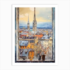 Winter Cityscape Munich Germany Art Print