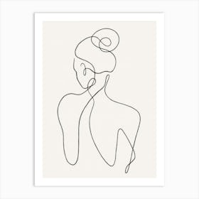 Woman In A Bun Art Print