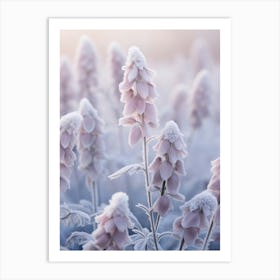 Frosty Botanical Aconitum 3 Art Print