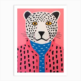Pink Polka Dot Tiger 1 Art Print