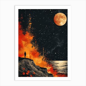 Man On The Cliff Art Print