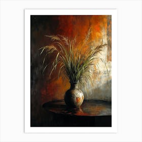 Baroque Floral Still Life Fountain Grass 1 Art Print