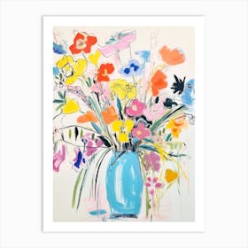 Flower Painting Fauvist Style Sweet Pea 1 Art Print