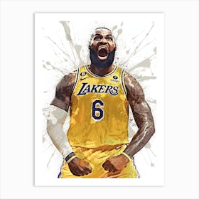 Lebron James La Lakers Art Print