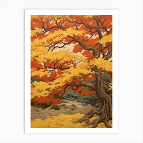 Katsura 3 Vintage Autumn Tree Print  Art Print