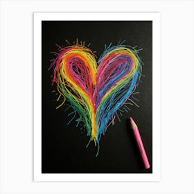 Heart With Colored Pencils 10 Art Print