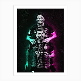 Lewandowski And Gavi Art Print