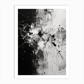 Disintegration Abstract Black And White 2 Art Print