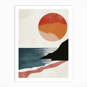 Sunset At The Beach, Scandinavian Simplicity 1 Art Print