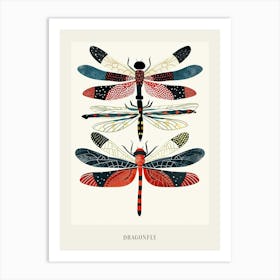 Colourful Insect Illustration Dragonfly 9 Poster Art Print
