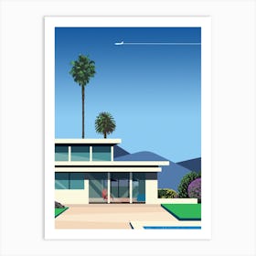 Florida, USA. Villa with pool — City Pop art, retrowave/vaporwave poster, 80s, aesthetic poster Art Print