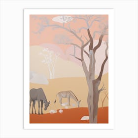 Kalahari Desert   Africa, Contemporary Abstract Illustration 1 Art Print