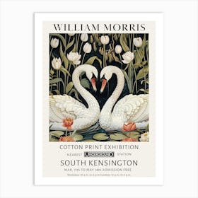 William Morris Swans Heart Love Art Print