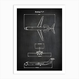 717 Airplane Decor Aircraft Decor Plane Decor Airplane Art Airplane Print Airplane Blueprint Airplane Art Va7171 Art Print