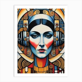 Woman With Headphones 24 Art Print