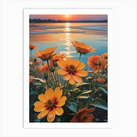 Sunset Flowers 2 Art Print